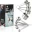 10 Piece Stainless Steel Measuring Cups and Spoons Set Durable Rust Resistant Kitchen Measuring Set for Baking Cooking Dry & Liquid Ingredients